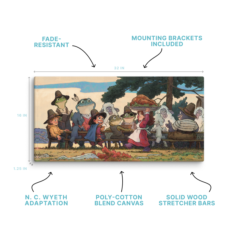 Canonball Pilgrims Thanksgiving - 16x32 Canvas (Limited Edition)