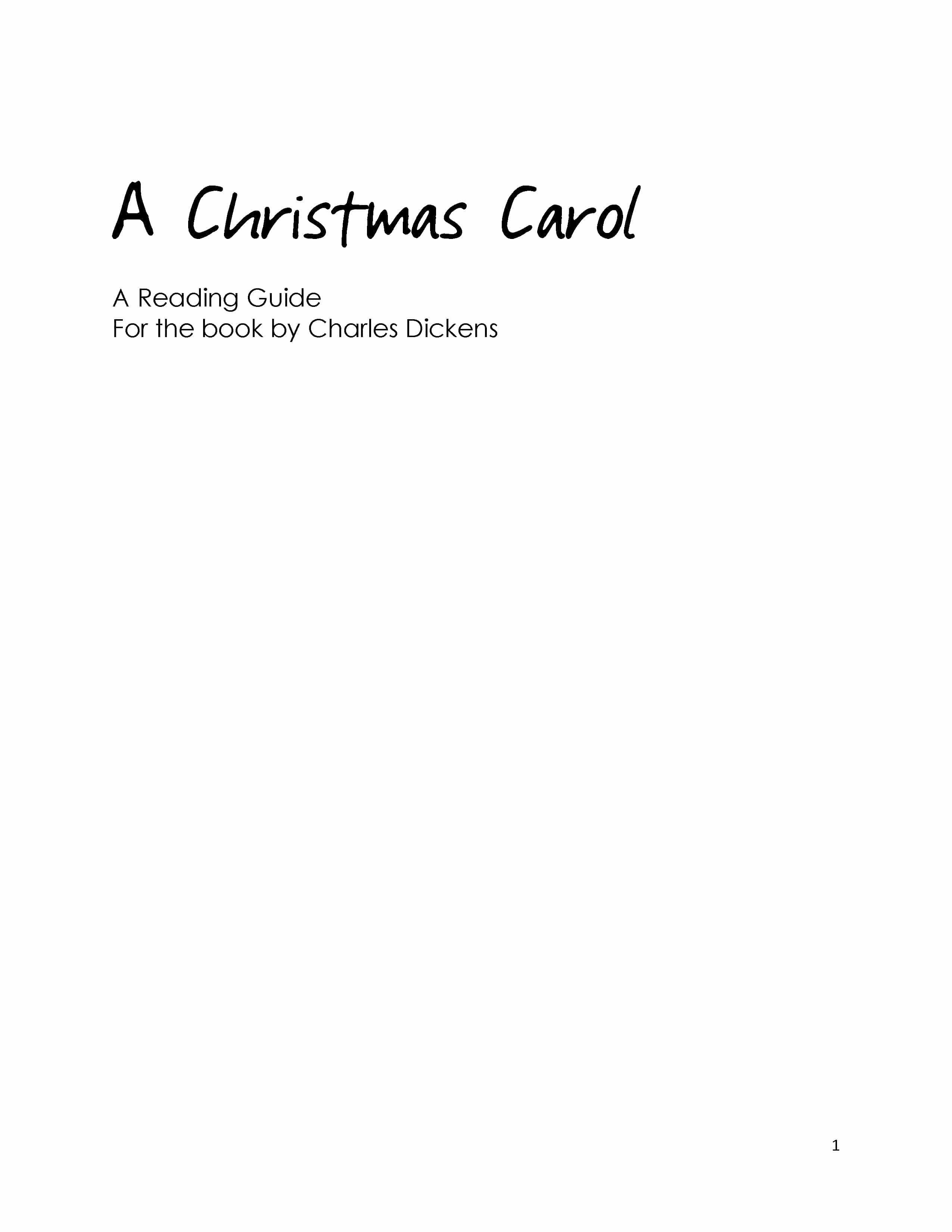 A Christmas Carol Reading Guide (Download)