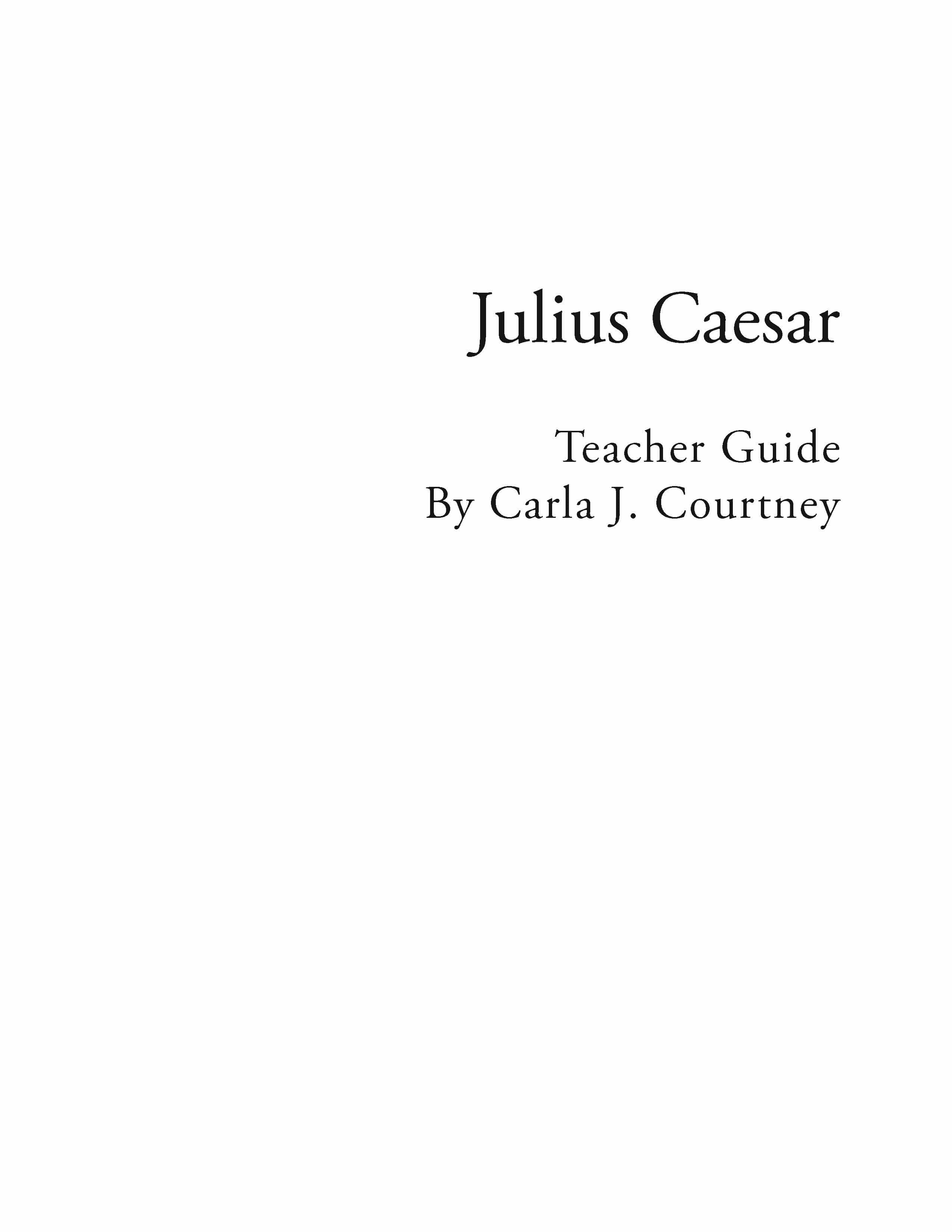 Julius Caesar - Reading Guide (Download)