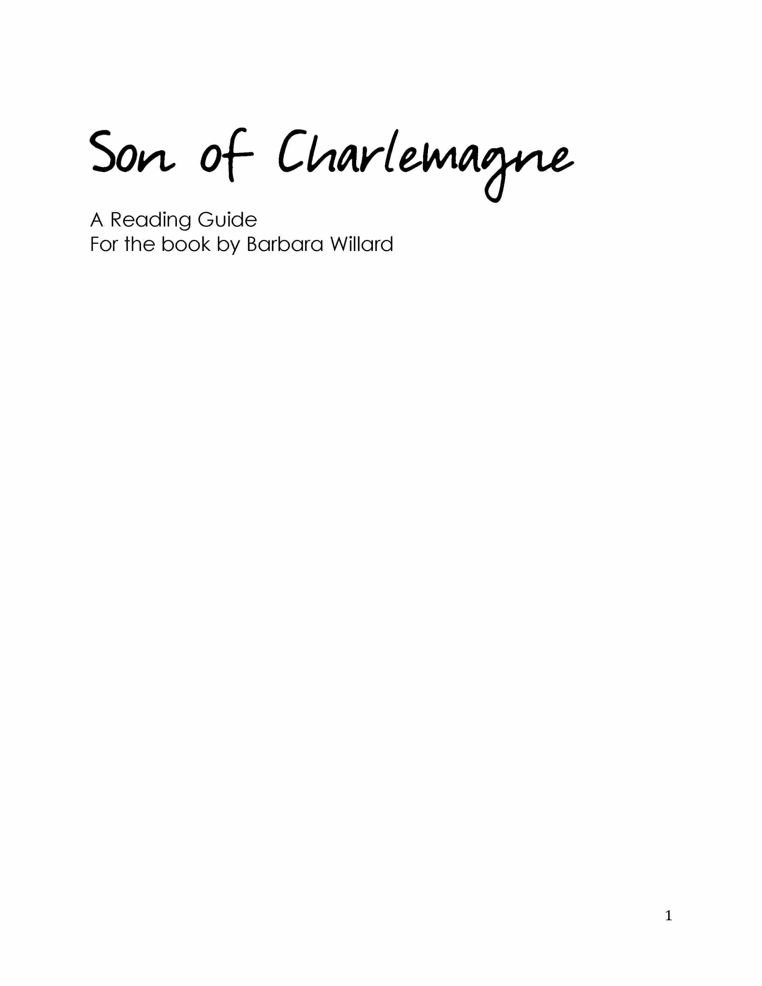 Son of Charlemagne - Reading Guide (Download)