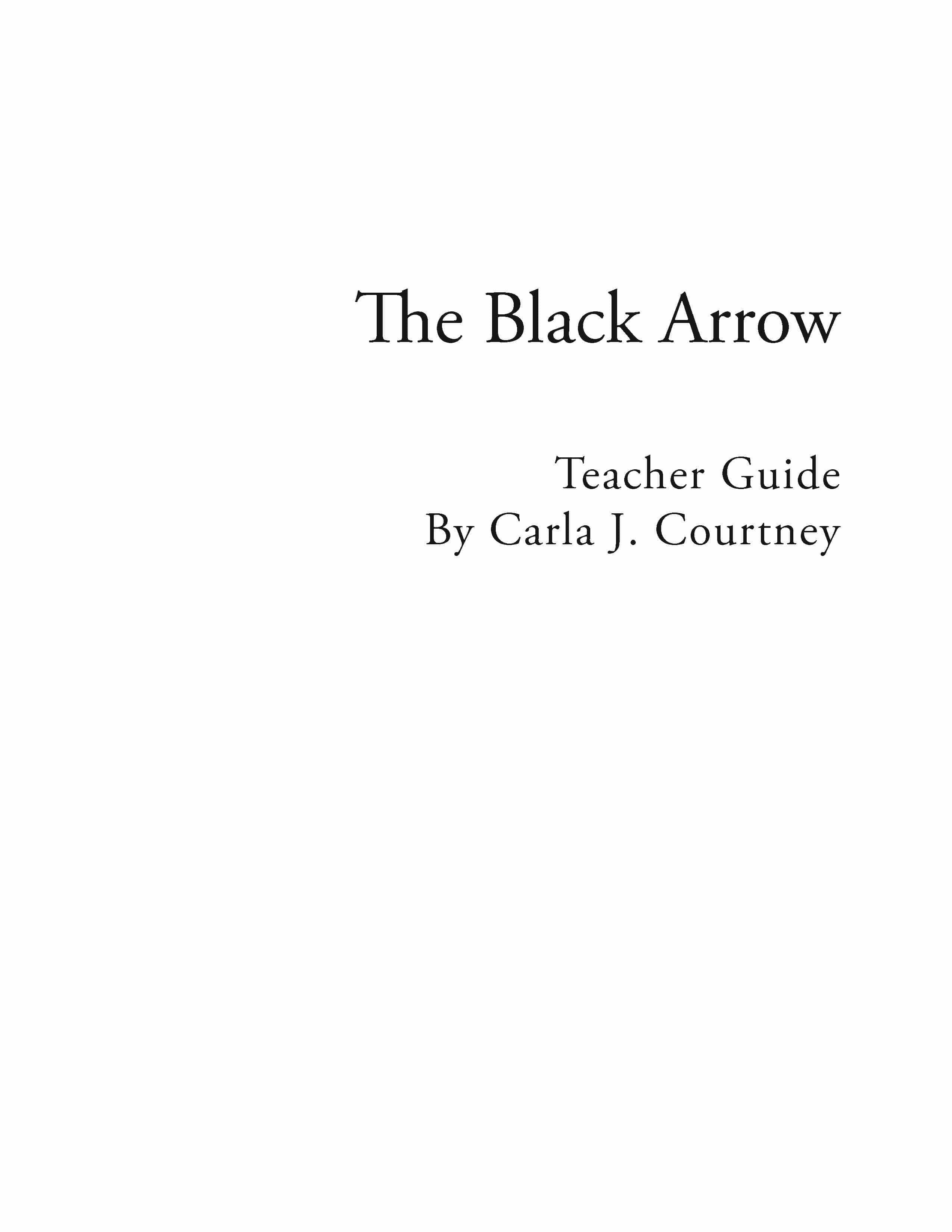 The Black Arrow - Reading Guide (Download)