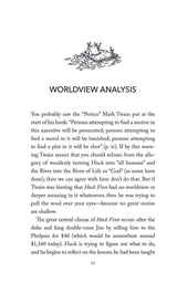 Worldview Guide for Huckleberry Finn